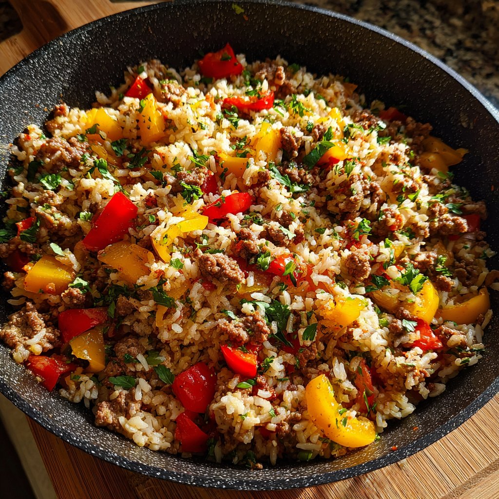 Quick Ground Beef And Rice Skillet