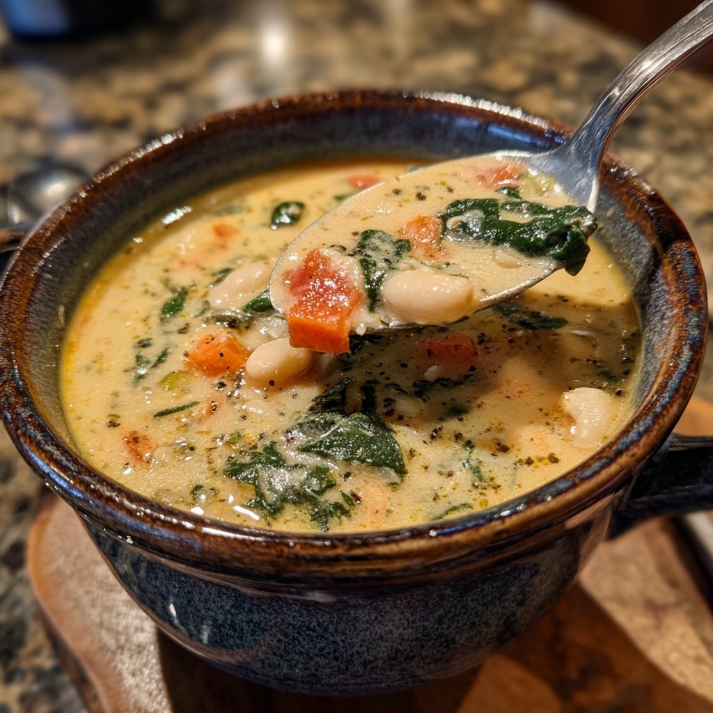 Healthy Crockpot White Bean Soup