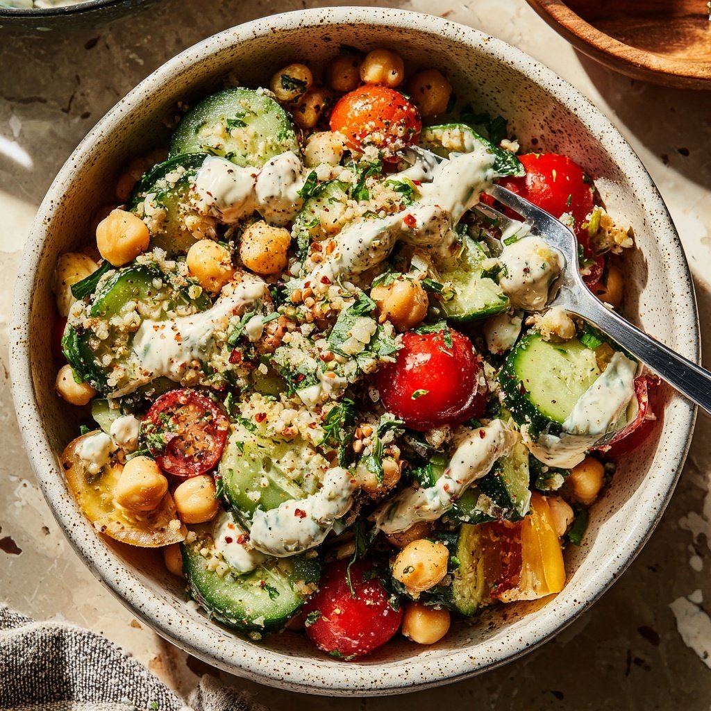 Mediterranean Cucumber Chickpea Bowl