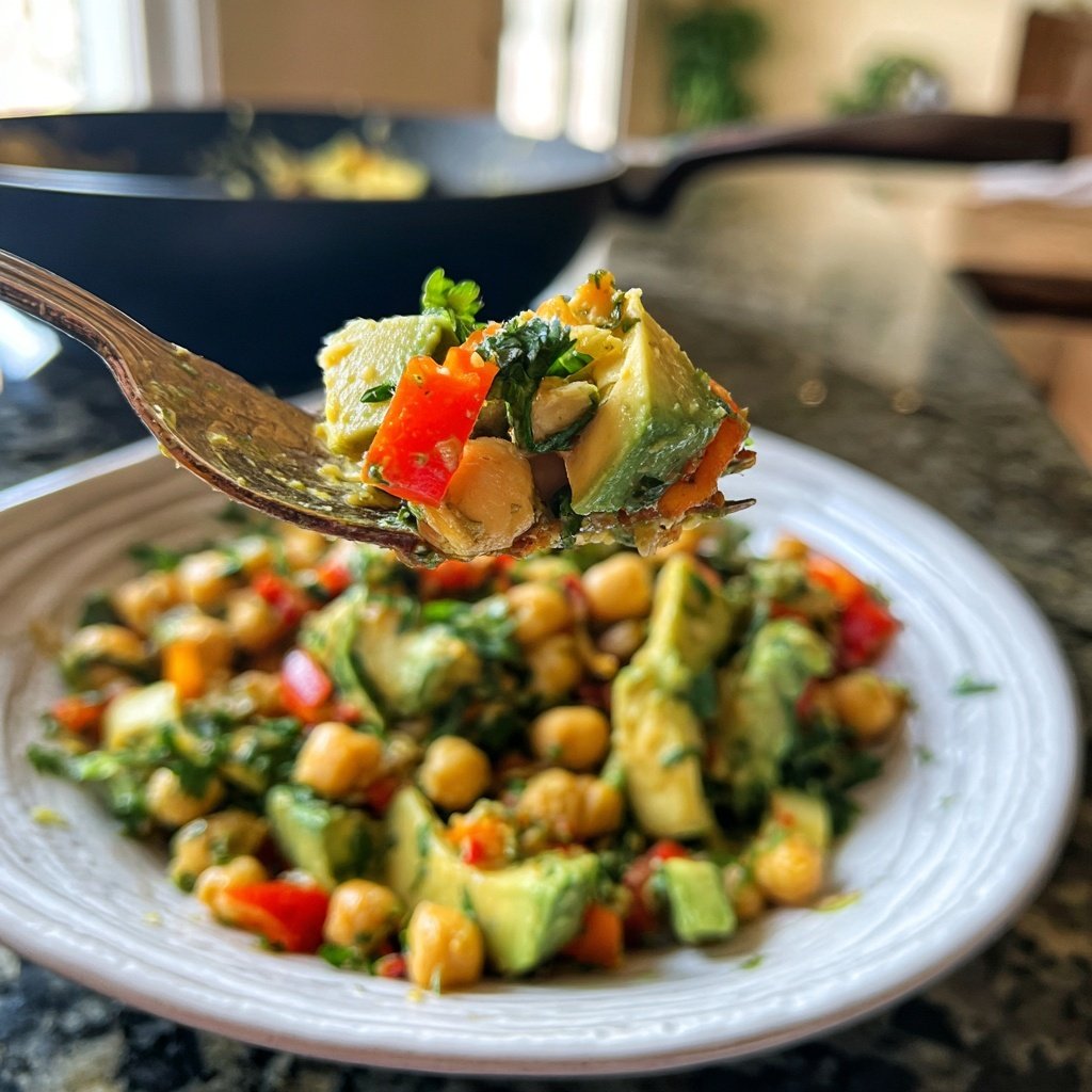 Healthy & Light Avocado Chickpea Salad