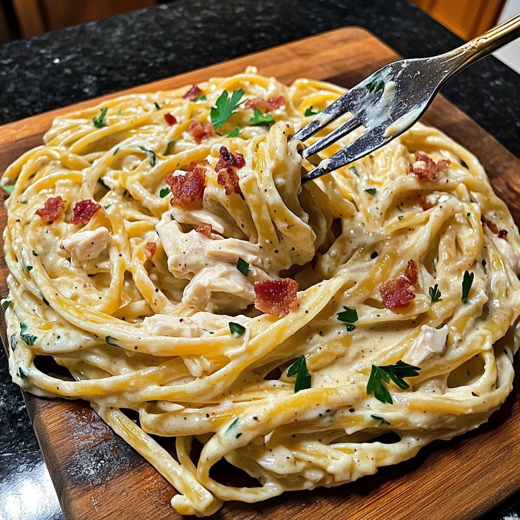 Creamy Chicken Bacon Ranch Pasta