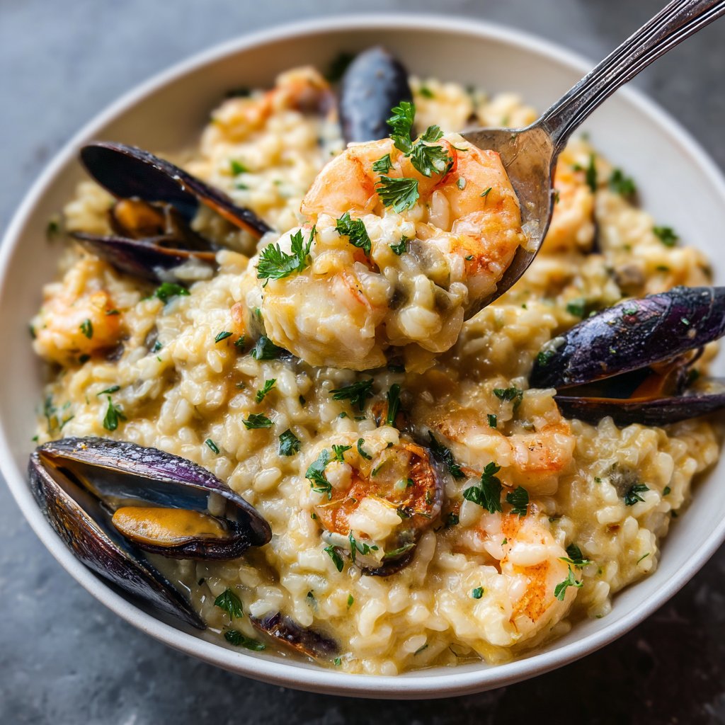 Seafood Risotto with White Wine